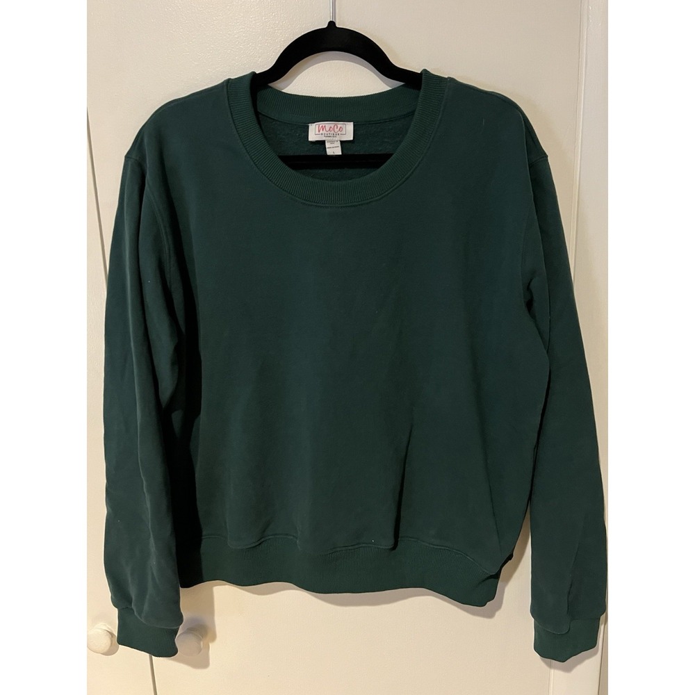 Moco‎ Boutique Top Large Green Crewneck Sweatshirt Super Soft